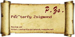Péterfy Zsigmond névjegykártya
