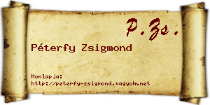 Péterfy Zsigmond névjegykártya