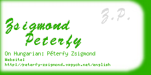 zsigmond peterfy business card